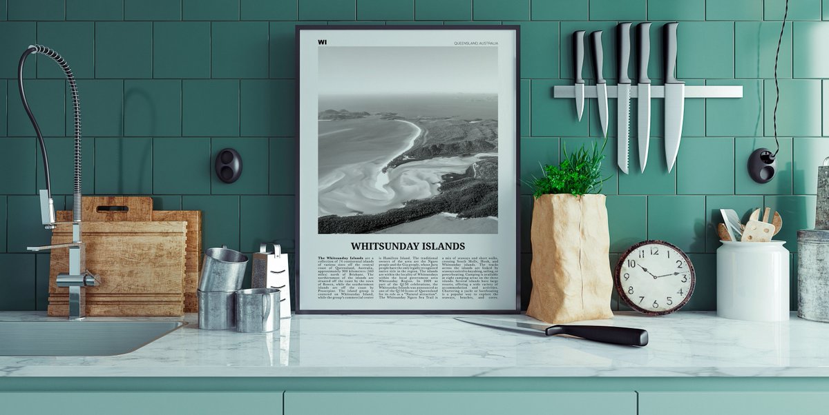 Make your kitchen design interior personal with a poster 🥬☕

#travelpainting #printphoto #giftdecoration #interiorshop #howyouhome #travelposter #travelposters #travelprints #kitcheninterior #whitsundayislands