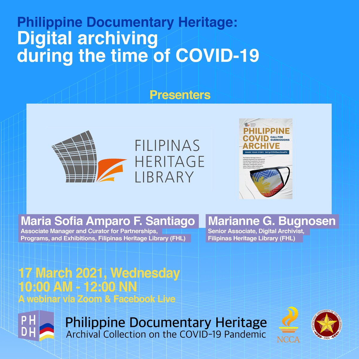 Filipinas Heritage Library Catch Fhl S Presentation At 10am Today Mnl Time Along With Ccp Ugat Nap Ncca Pup Philippine Documentary Heritage To Know More About The Current Archiving Efforts During