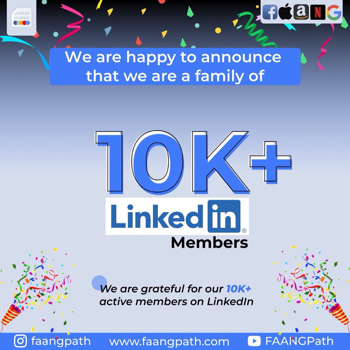 careerflow_ai's tweet photo. We want to take a minute of your time and just want to say "Thank you" for being a part of our 10k+ LinkedIn family🌟
We are planning a giveaway soon, let us know what giveaway would you like!
#ThankYou #celebrate #giveaway #LinkedIn #resume #resumereview #FAANGPath #interview https://t.co/WelXn4jw09