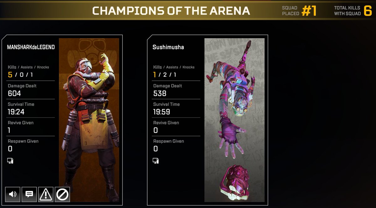 Sushimusha's tweet photo. Apex Legends 7th win with My PC Account and Second Win of Season 8th. Tried out new tactics I've learn over the past week plus trying out a New Legend in the process with @MANSHARKplays. Couldn't save him in the last fight, but I had to play the circle. #ApexLegends #DuosWin https://t.co/uHvZDDIWtk