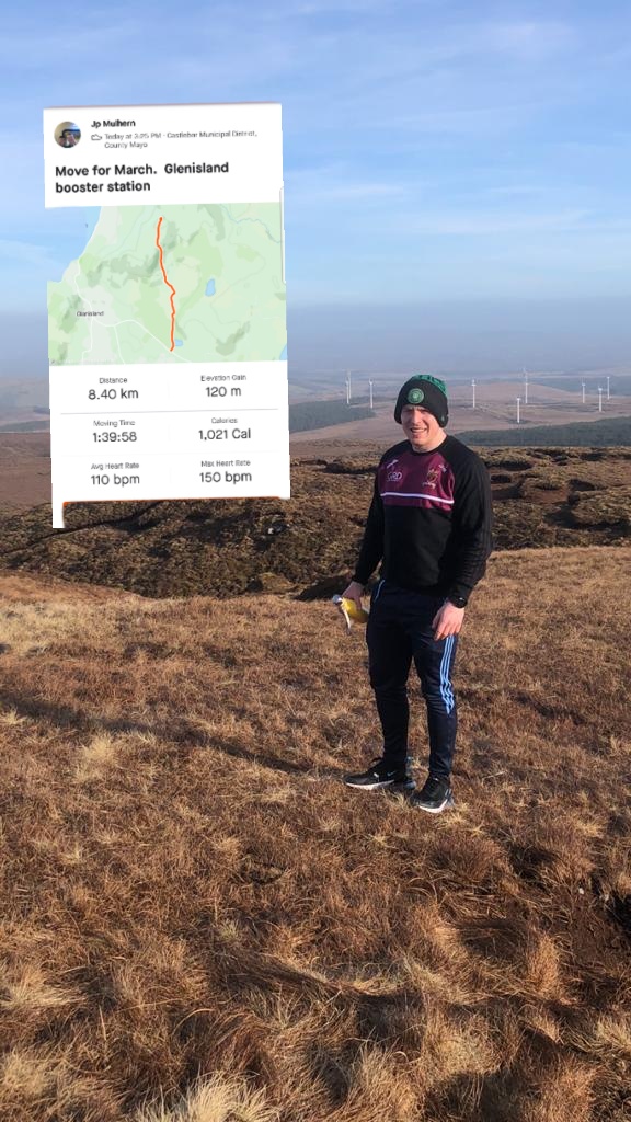 JP Mulhern (@johnpmulhern) on Twitter photo A tough 8km walk to the Glenisland booster station 🏃♂️ Get up off the couch and move 155km for March only 2 weeks left. Plenty of time to get going .Thanks for all donations to: <a href="/DeelRoversGAA/">CrossmolinaGAA</a> <a href="/mindspacemayo/">Mindspace Mayo</a>
@mayoroscommohospice
3 great causes . ⬇️
gofundme.com/f/moving-4-mar… A tough 8km walk to the Glenisland booster station 🏃♂️ Get up off the couch and move 155km for March only 2 weeks left. Plenty of time to get going .Thanks for all donations to: <a href="/DeelRoversGAA/">CrossmolinaGAA</a> <a href="/mindspacemayo/">Mindspace Mayo</a>
@mayoroscommohospice
3 great causes . ⬇️
gofundme.com/f/moving-4-mar…
