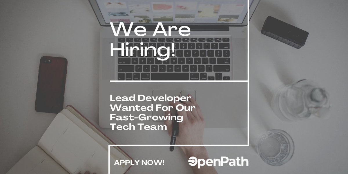 OpenPathInc's tweet image. NEW JOB OPENING!
OpenPath is looking to hire a Lead Developer! This position will be US-based and provide you the opportunity to hone your technical expertise. Email us at hr@openpath.io to learn more!
