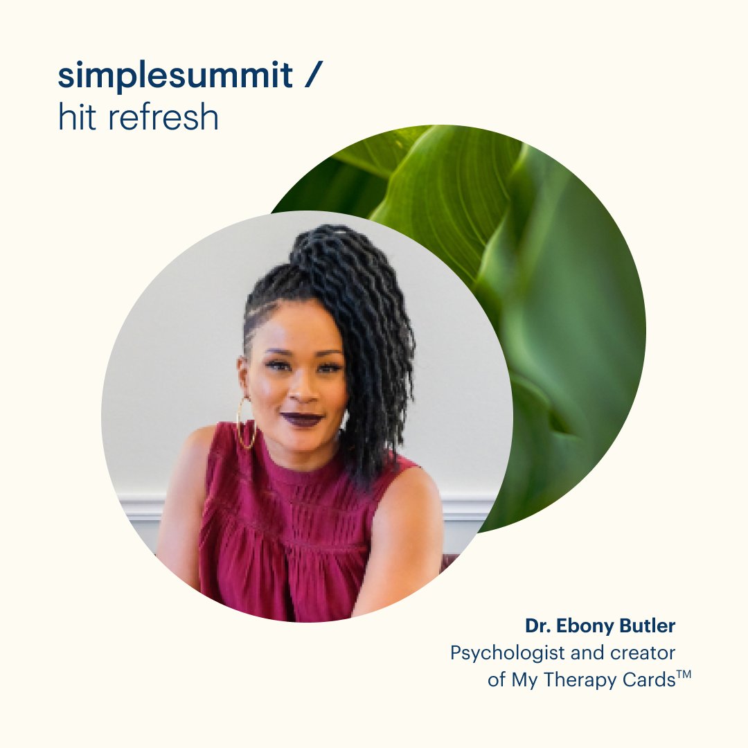 simplepractice's tweet photo. Joining our May 21-23 #SimpleSummit panel of experts is licensed psychologist & creator of My Therapy Cards, Dr. Ebony Butler. We’re thrilled to have @drebonyonline bring her expertise in inclusive therapy for an ever-changing society. Join our waitlist https://t.co/S27ORRHxvL https://t.co/7mjbWFQyyD