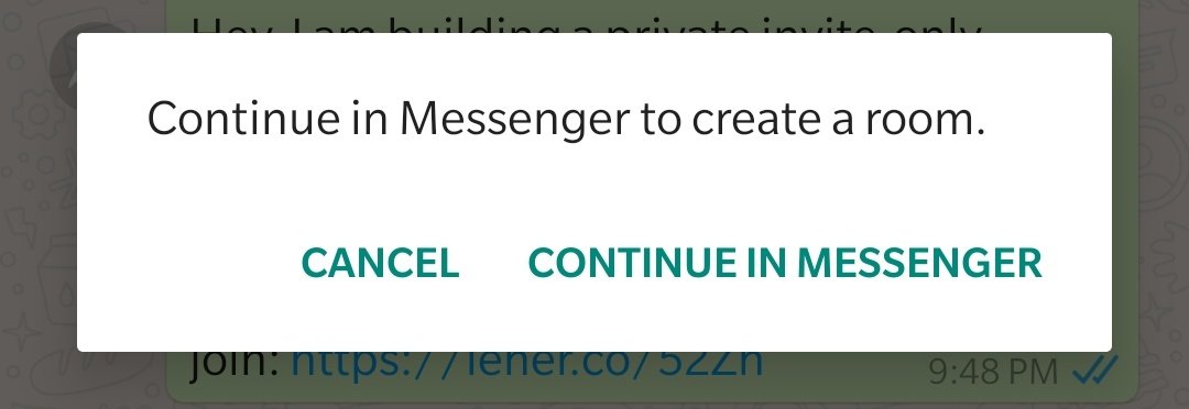 theguywithideas's tweet photo. Wow. Facebook has integrated messenger rooms in Whatsapp ! Let the games begin 👏👏
#roomwars https://t.co/IMgh3z2PTW