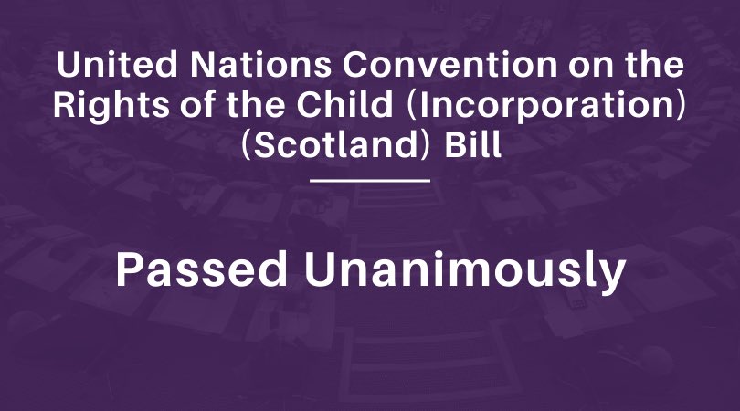 What an amazing moment reading this! This NOW PASSED Bill will make sure #childrensrights are real for all children and young people across Scotland! 

#UNCRCScotland