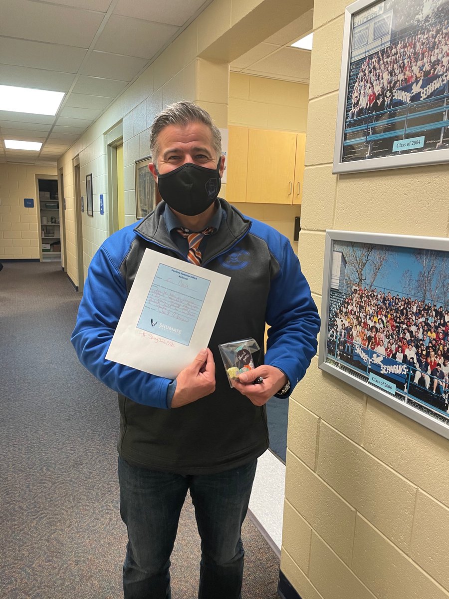 CoachesSms's tweet photo. Mr.Cassie was busted with a positive office referral today! Thanks for being awesome, @Cassie1Eric! #SpringIntoGSD https://t.co/A2IZpiQJcS