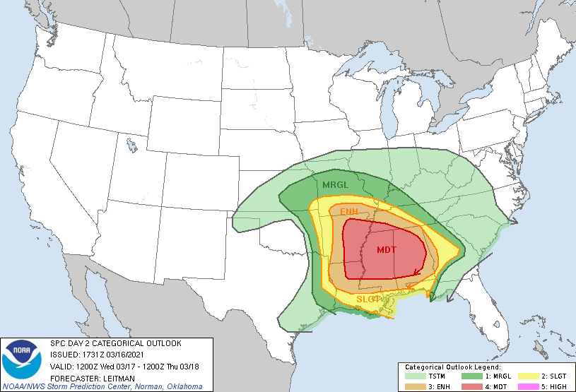 ametsoc's tweet photo. Intense #tornadoes forecast Wednesday and especially Wednesday night in the Southeast may amplify a deadly disconnect between tornado perception & reality in the region. Recent research highlighted in the #FrontPageblog identifies the danger: https://t.co/cn66iDDBv7 https://t.co/6lPybpu0EW