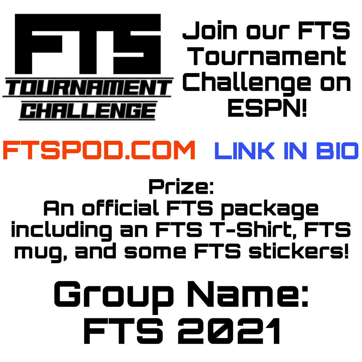 ftspod's tweet image. Eager to make a bracket? Join our FTS bracket challenge on ESPN for a chance to win a prize and have some friendly competition! Come join us and tell your friends to join as well!

#NCAATournament #MarchMadness #CollegeBasketball #FTS #ftspod 

Link is in bio and down below! ⬇️