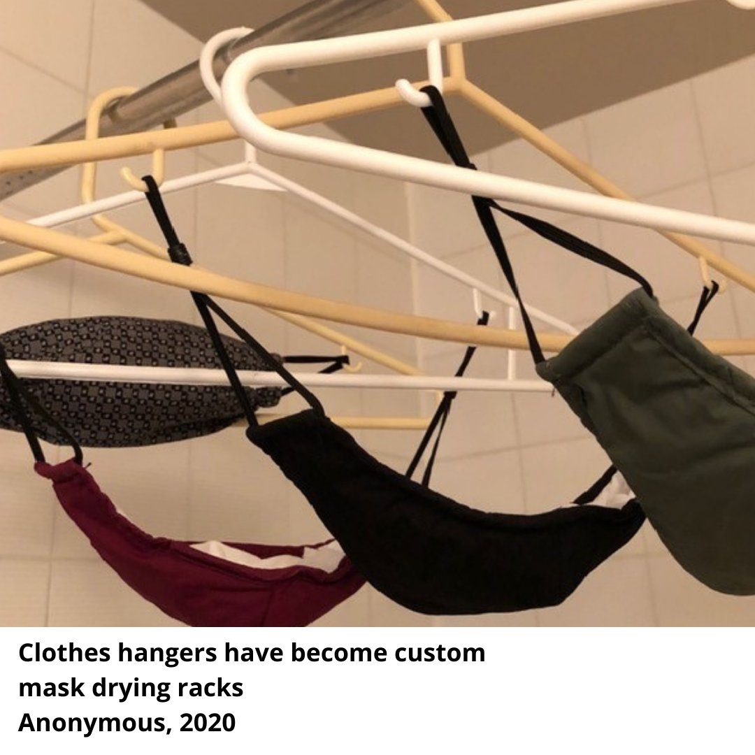 JSchneiderHaus's tweet photo. Things have changed a lot in the last year and they continue to. From the now normal site of masks hanging to dry to how we celebrate milestones. What are you surprised to find normal now? Help us make history by sending your submissions to helpusmakehistory@regionofwaterloo.ca https://t.co/xdFJEmxlM9