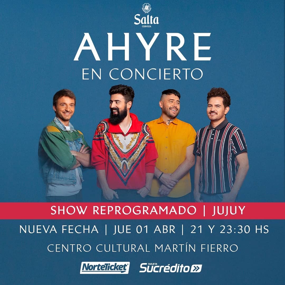 ahyremusica's tweet photo. ¡Familia querida! Queremos comentarles que uno de los integrantes de AHYRE dió Covid Positivo y nos encontramos cumpliendo el aislamiento correspondiente ¡Todos estamos muy bien! 
Los shows previstos para este fin de semana serán reprogramados 🙏🏼 (Sigue/Hilo). https://t.co/h3K3vinZ4u