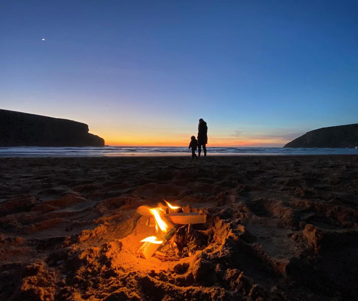 Lovely #sunset in #mawganporth just now ❤️🔥🌙👌