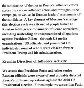 Right so this is the National Intelligence Council (CIA, FBI, DHS, etc) very gently saying that virtually the entire right-wing media and GOP ran with false BIden/Ukraine smears which originated from a Russian intel operation directed by Vladimir Putin. dni.gov/files/ODNI/doc…