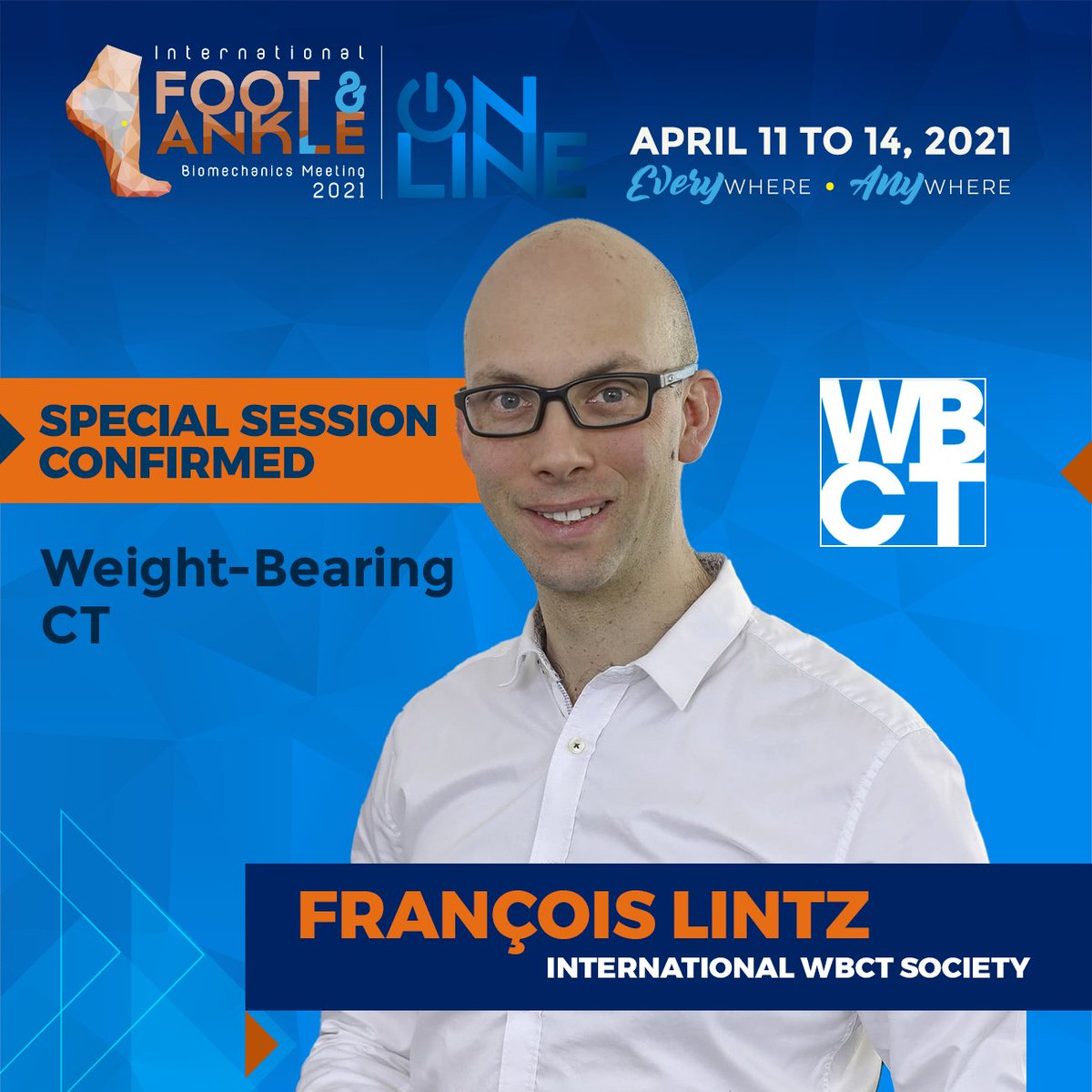 Dr. Francois Lintz, MD, MSc, FEBOT, will be at i-FAB 2021 Online in the Special Session "Weight-Bearing CT". 

Details: i-fab2021.com/program

#fabman #ifab2021