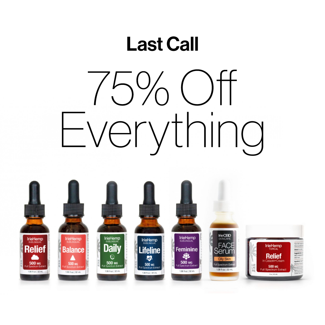 iriecbd's tweet image. For a limited time, take 75% OFF our entire collection of CBD Tinctures, Serums and Creams.

While supplies last.

Live. Life. Irie.

🌴