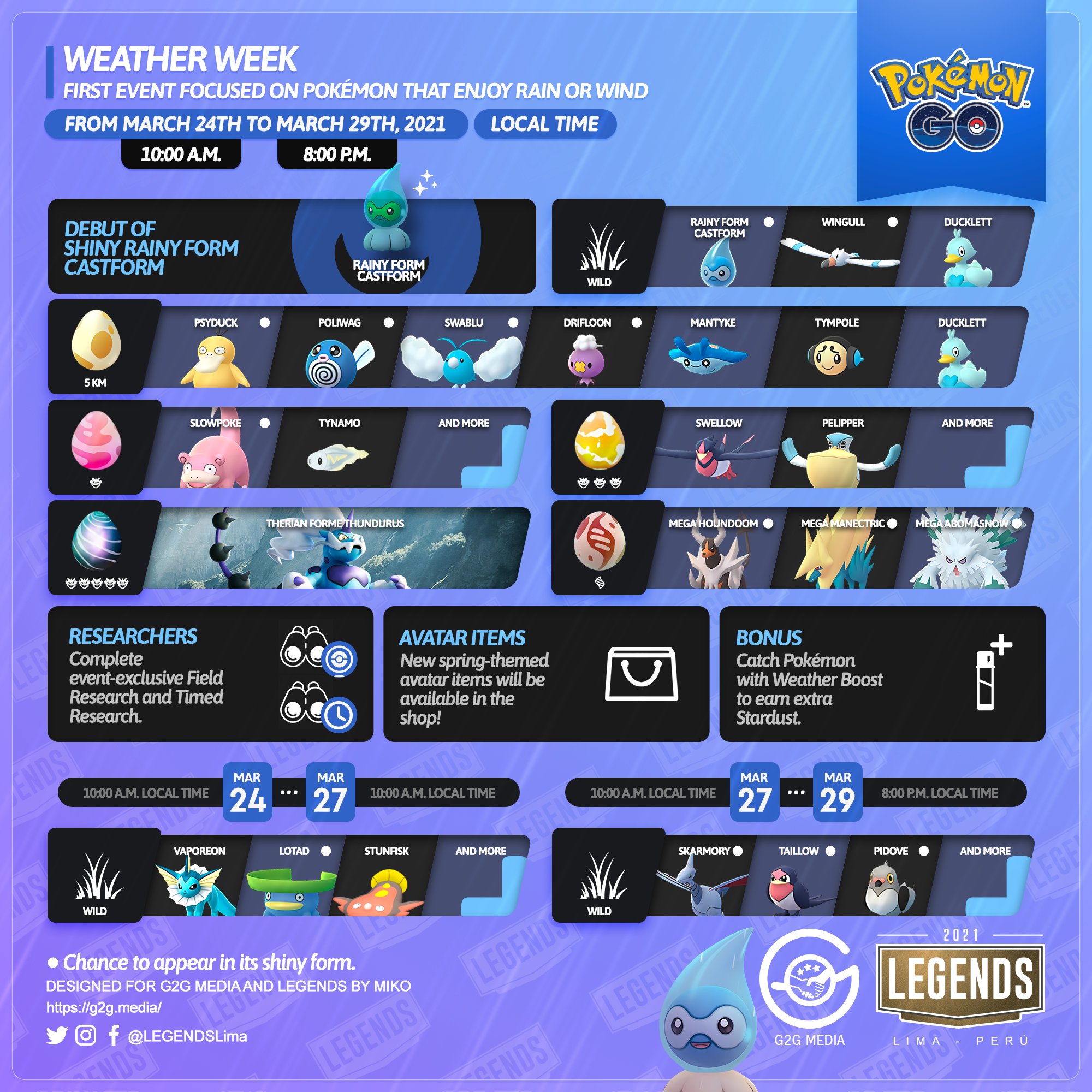 Legends Weather Week First Ever Weather Weekevent During Which Pokemon That Enjoy Rainy Or Windy Conditions Will Be Appearing More Often In The Wild Pokemongo Pokemongoapp G2g T Co 5jcc2gdx7t Twitter