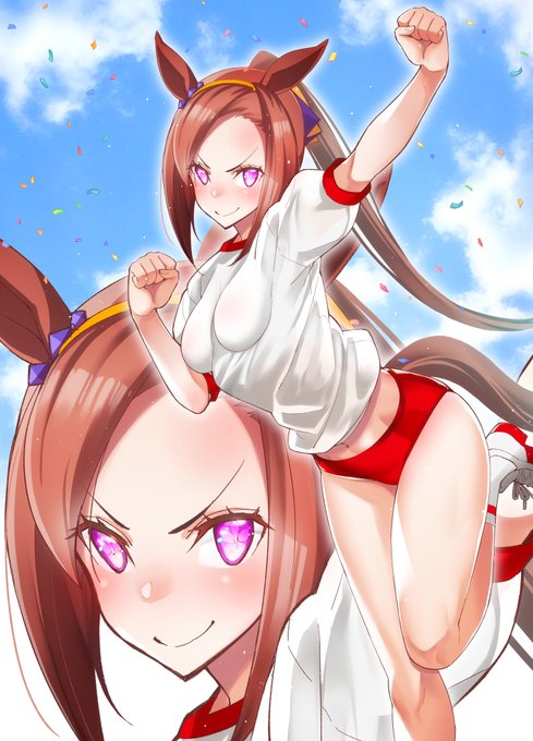 体操着サクラバクシンオー rkgk   #ウマ娘 #今日のらくがき カラー練習400枚チャレンジ:315/400 
