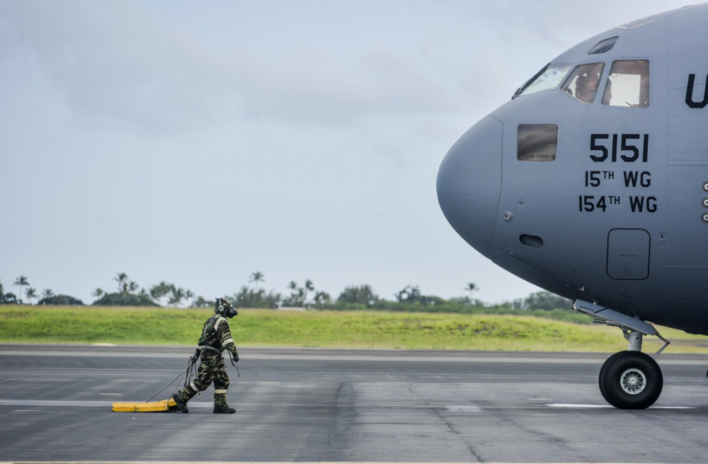 JointBasePHH's tweet photo. ICYMI | Images of Exercise TROPIC FURY at Joint Base Pearl Harbor-Hickam and  Pacific Missile Range Facility Barking Sands, Mar. 11, &amp; 12, 2021. 

#TropicFury #15thWing  #647CES  #535AS  #647SFS  #5thBN3rdFA  #PMRF

📷 TSgt Anthony Nelson Jr. https://t.co/S71qJshpel