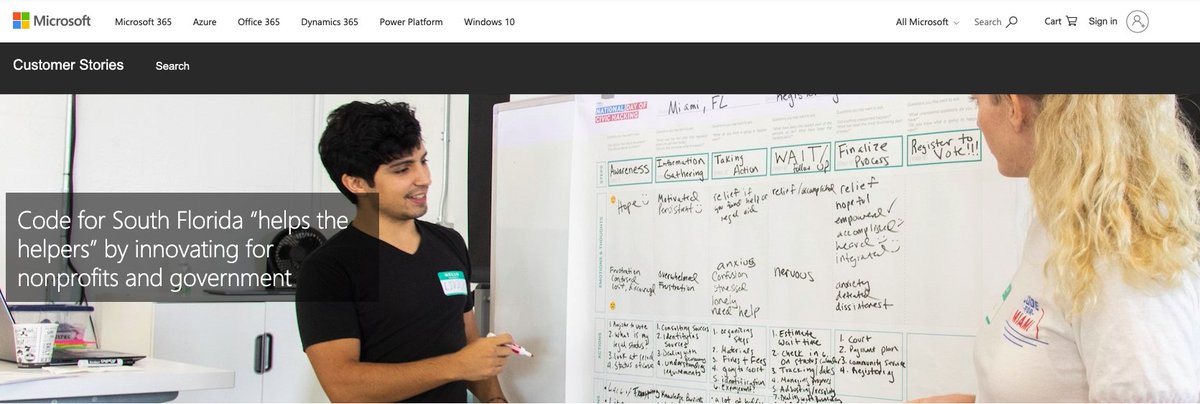 CodeForMiami's tweet image. Thanks to @Microsoft for featuring @codeforsouth in their latest customer stories. 

Our digital transformation involved integrating $MSFT tools into our workflows and helping local orgs do similar.

Shoutout to @lujuher for his support in our org and belief in Miami. Gratitude.