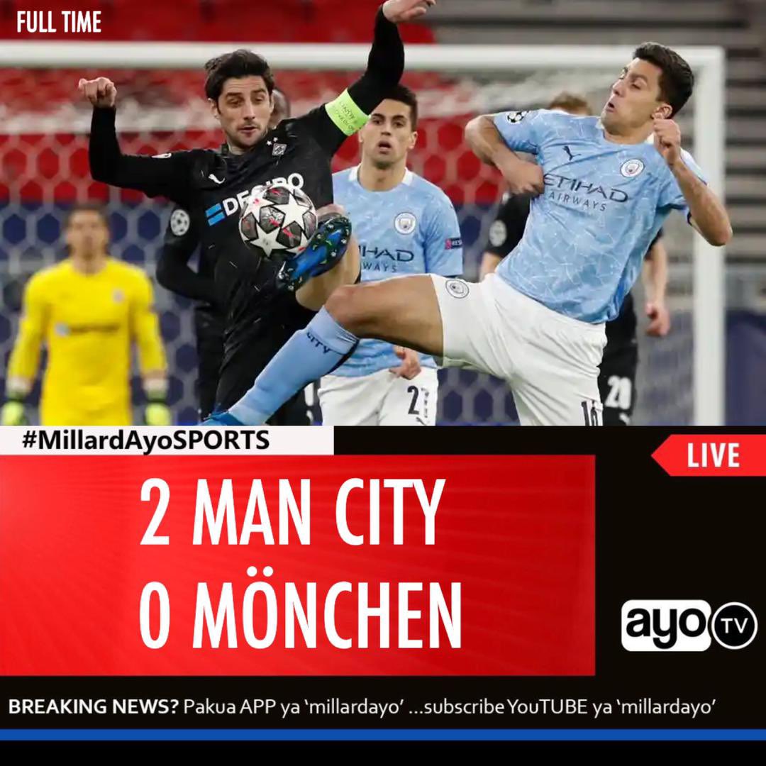 millardayo's tweet photo. FT: Man City 2-0 Mönchengladbach (De Bruyne 12’ Gundogan 18’) (agg 4-0) #UCL16 #MillardAyoSPORTS https://t.co/YmZVnX1DX3