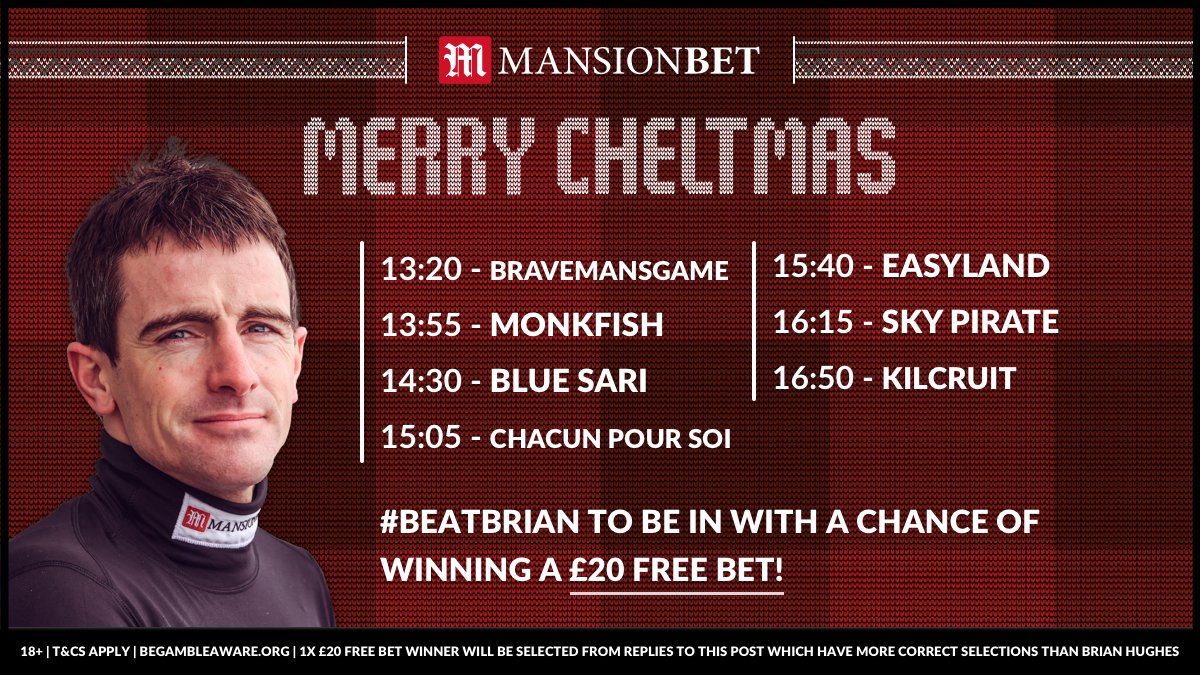 MCCCSHCas's tweet photo. One of our followers picked up a Β£20 FREE BET for beating Brian yesterday! β
Have a go at picking more winners than him today at #CheltenhamFestival below! π
#BeatBrian | #MerryCheltmas
18+ | https://t.co/mMu4asxD4c https://t.co/6XbBaUN0Tu