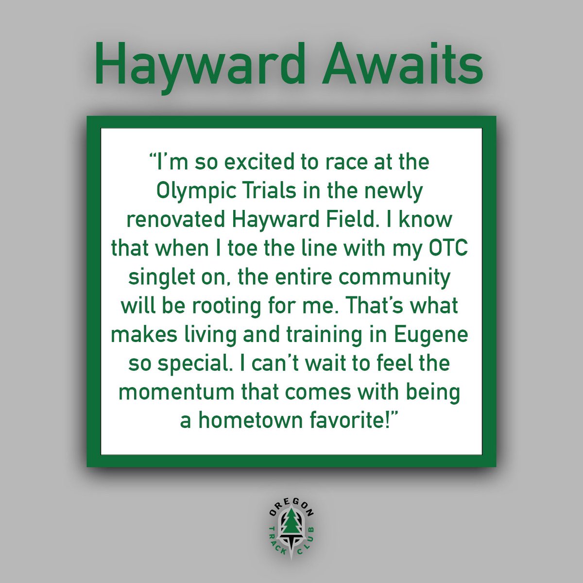 With the 2021 outdoor track season around the corner, <a href="/cpricerun/">Corey Price</a> is looking forward to the spark of magic the Eugene running community provides for our <a href="/oregontcelite/">Oregon TC Elite</a> ! Look for her to turn her Olympic dreams into a reality this summer at Hayward! 

#WeAreTree