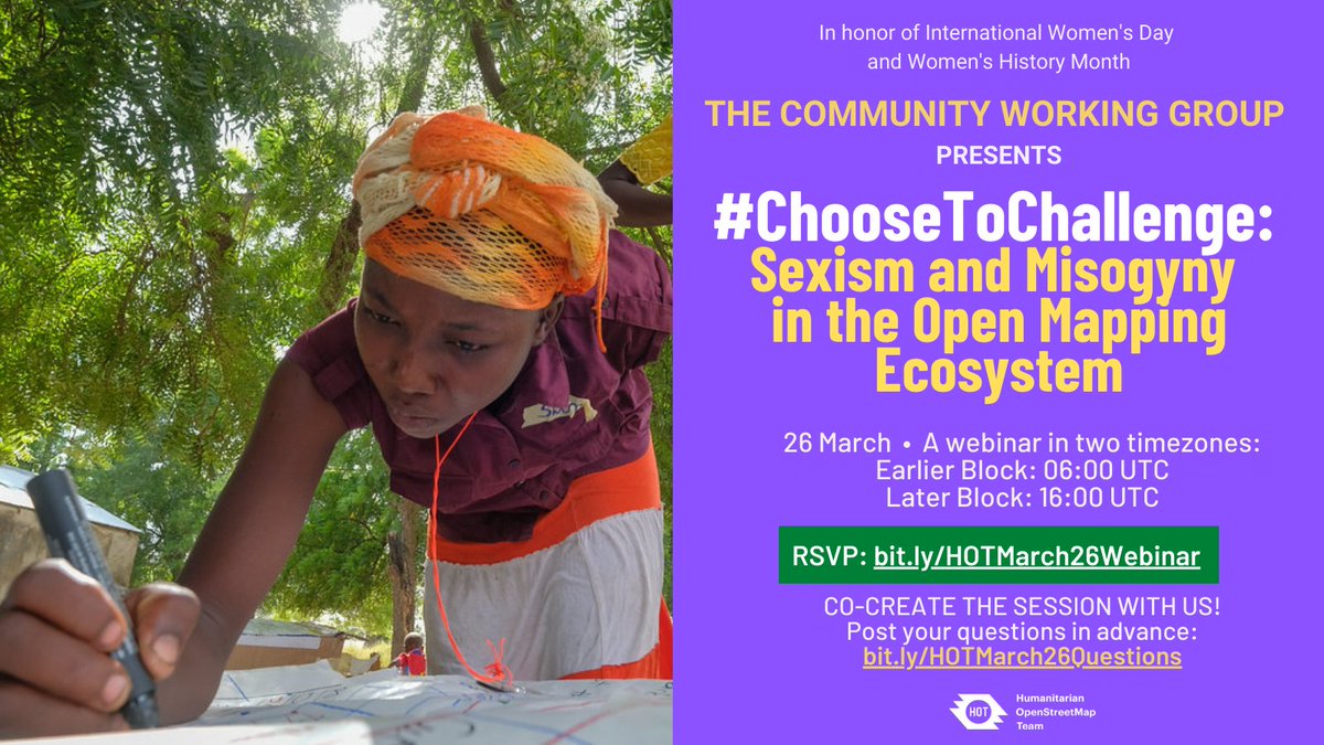 Humanitarian OpenStreetMap Team (@hotosm) on Twitter photo Another stimulating webinar brought to you by the Community working group, 26 March in 2 timezones. Send your questions in advance, reserve your spot and join the discussion bit.ly/HOTMarch26Webi… Another stimulating webinar brought to you by the Community working group, 26 March in 2 timezones. Send your questions in advance, reserve your spot and join the discussion bit.ly/HOTMarch26Webi…