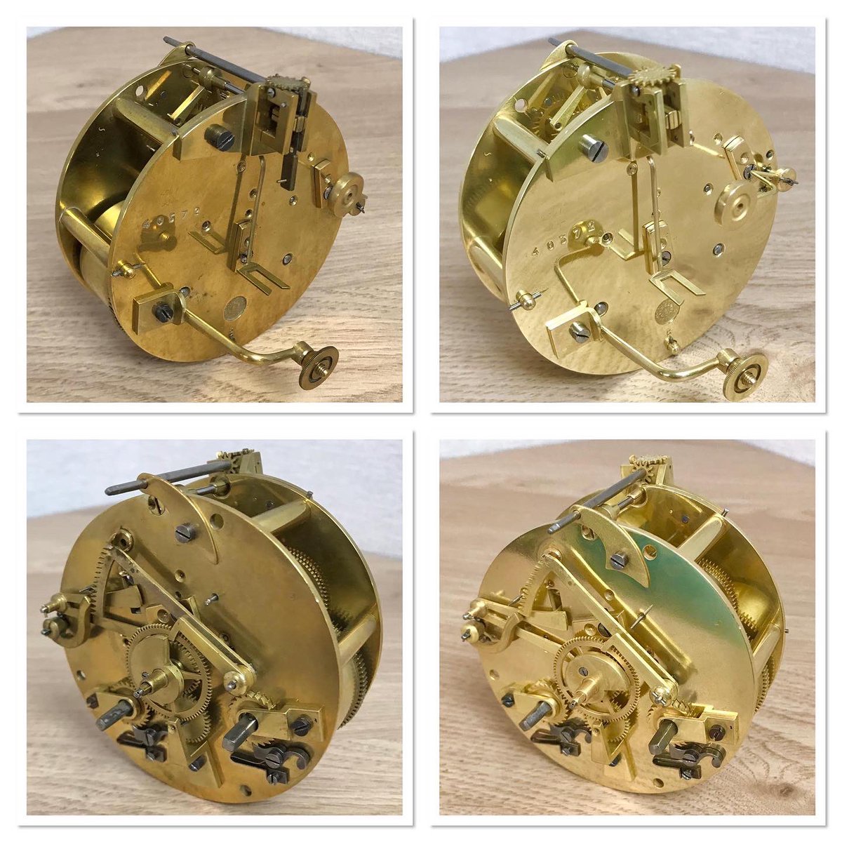 clockrepairuk's tweet photo. Full service completed on this 19thc french bell striking table regulator movement with dead beat escapement. Come up very well and client was delighted with it. https://t.co/ENoP7uiHeC