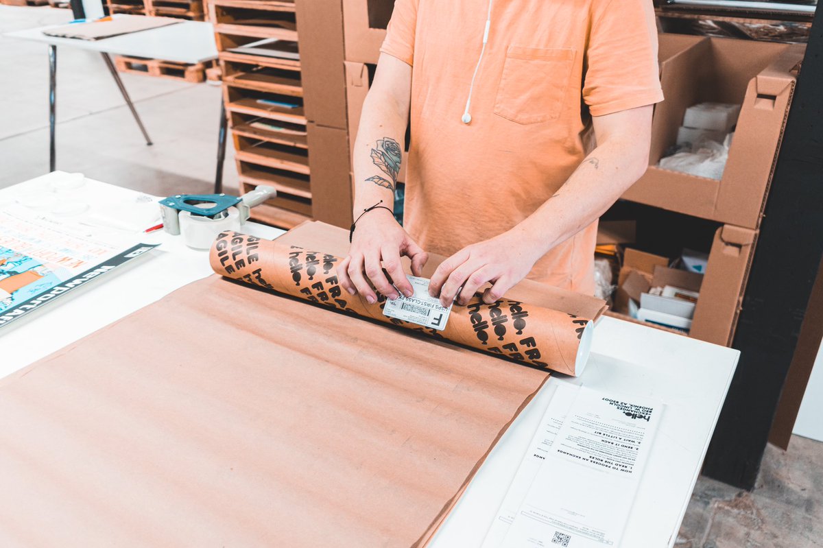 hellomerch's tweet image. Keeping posters safe in these new Hello Merch tubes. Tag us if you get one! #hellomerch