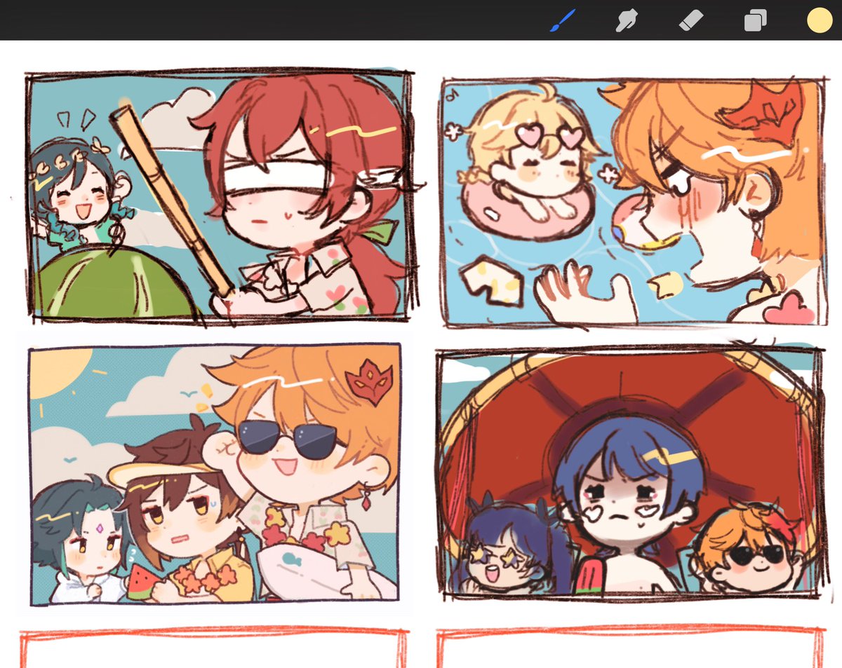Wip// I'm slowly chipping away at these T__T  but I haven't decided yet if I want to make them just little photocards or stickers 