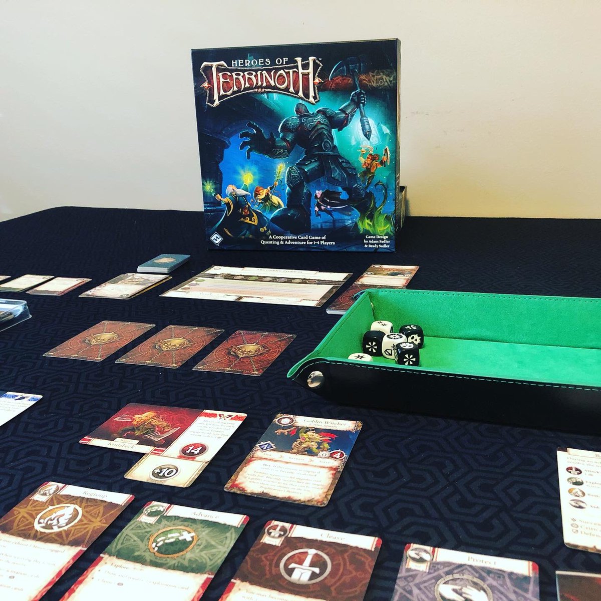 fuzzycaptn1's tweet photo. HEROES OF TERRINOTH is a cooperative card game in which you adventure through different quests and encounter various enemies along the way. Solo play has been enjoyable so far. #forestgameco #heroesofterrinoth #boardgames @FFGames https://t.co/Z0oXaSAzxd