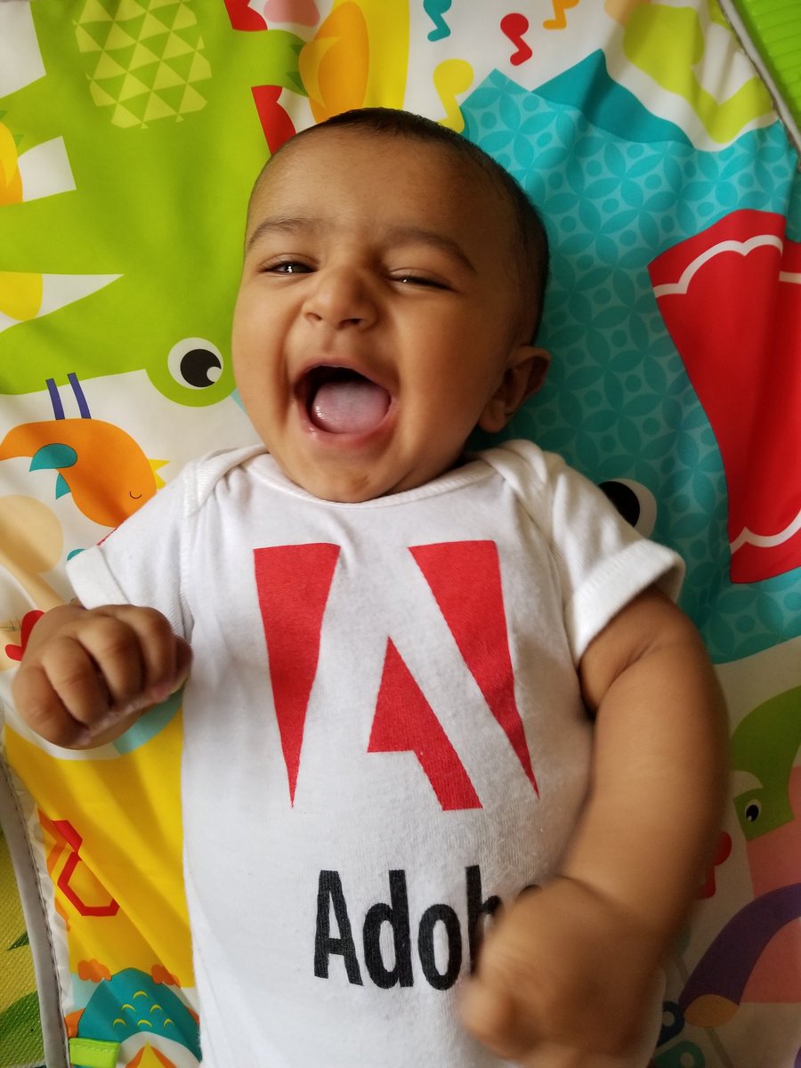 Can't believe how fast they grow up. Super grateful for <a href="/Adobe/">Adobe</a>'s parental leave policies which allow me to enjoy these precious moments with my baby #Adobelife