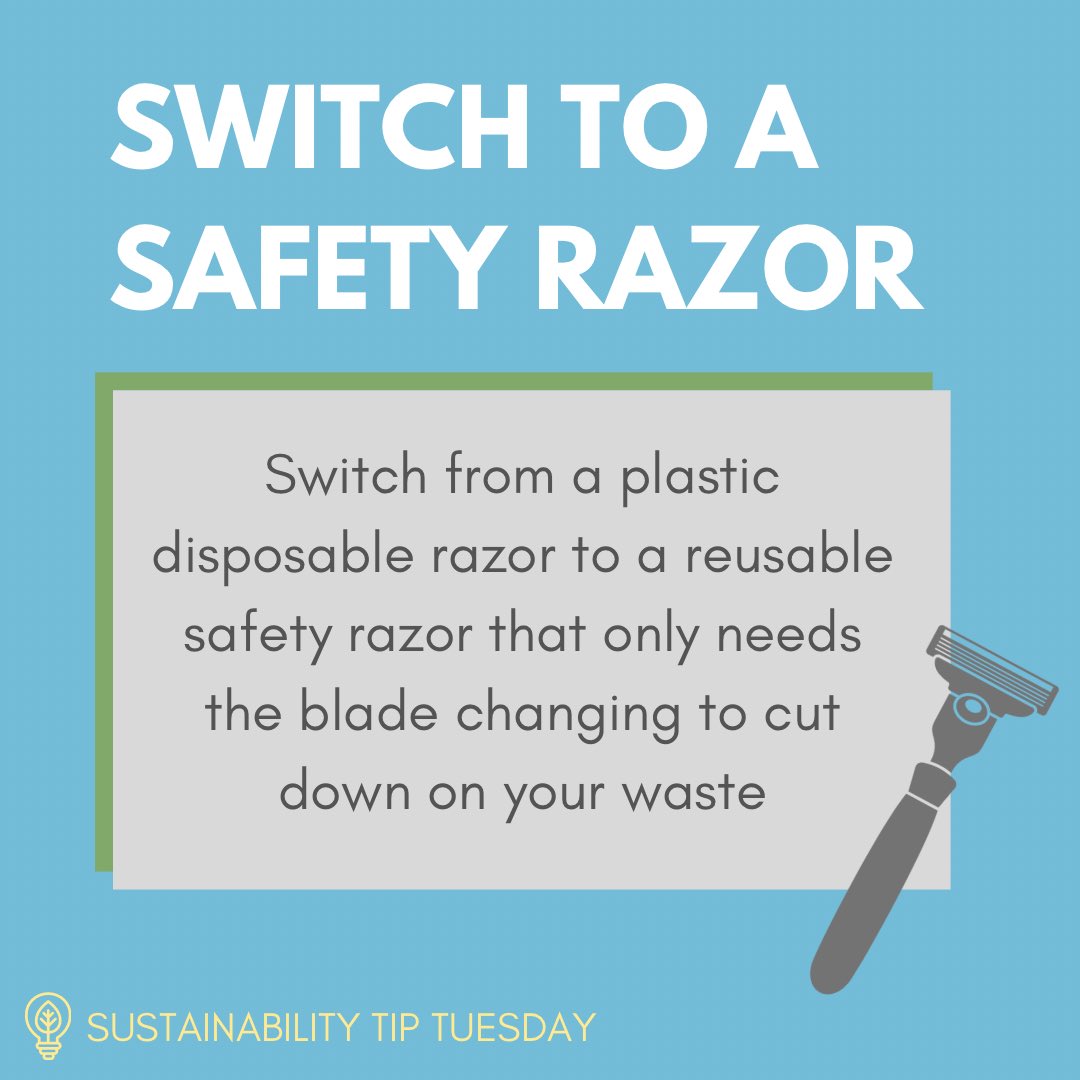Here’s a great #TipTuesday for cutting down on disposable razors or disposable razor heads and one that will save you some money in the long run!
 #sustainable #sustainability #sustainabletips #sustainabilitytip