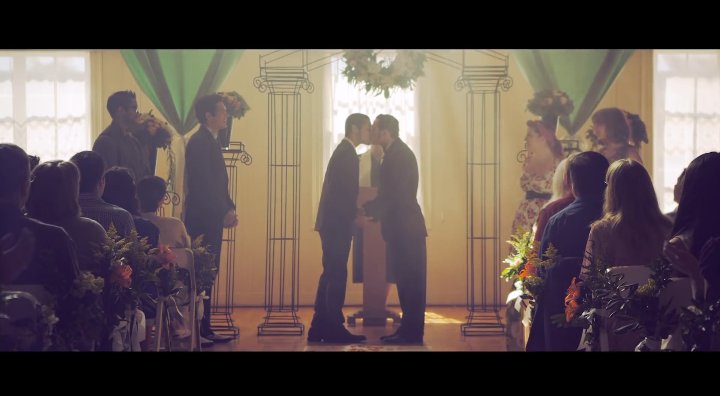 one of felix& #39;s favorite music videos is same love. this mv is about the story of a gay couple.