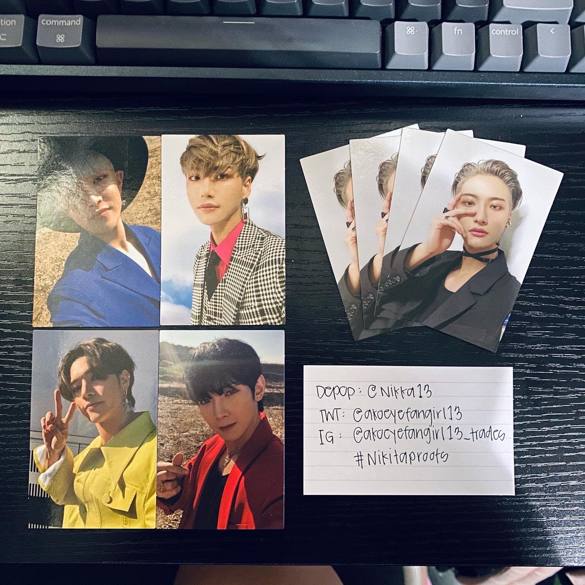 akoeyefangirl13's tweet photo. WTT/NFS ATEEZ Zero: Fever pt. 2 Ver A &amp; Z photocards 

Have: Ver A (1st pic) | Ver Z (2nd pic)
Want: any unmarked Yunho PC in last pic (willing to cross trade versions)

US/Canada OK

DM if interested

#ateez #zerofeverpt2 #photocards  #wtt #trade https://t.co/LjEA6Eax2G