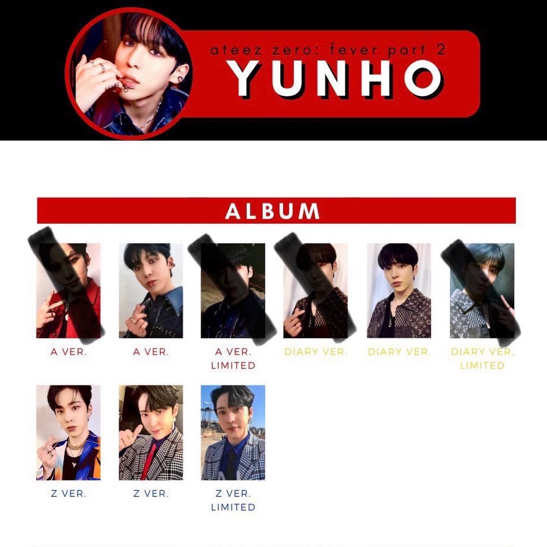 akoeyefangirl13's tweet photo. WTT/NFS ATEEZ Zero: Fever pt. 2 Ver A &amp; Z photocards 

Have: Ver A (1st pic) | Ver Z (2nd pic)
Want: any unmarked Yunho PC in last pic (willing to cross trade versions)

US/Canada OK

DM if interested

#ateez #zerofeverpt2 #photocards  #wtt #trade https://t.co/LjEA6Eax2G