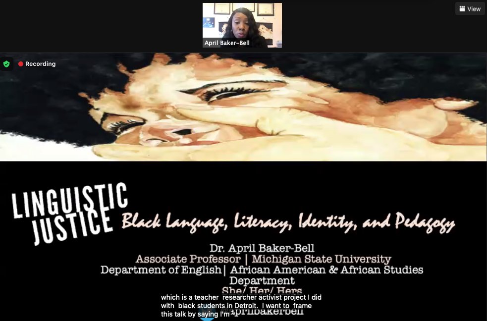 .@aprilbakerbell on Black #LinguisticJustice starting with land acknowledgment and building on a pedagogy of resistance @bellhooks cccc.ncte.org/cccc/demand-fo… #ERWC