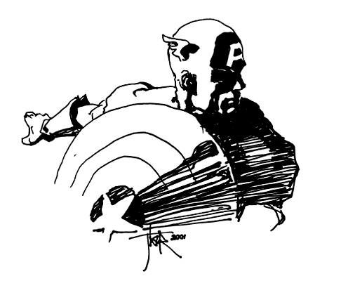 Fine point Sharpie. 
Jaw drawn. 
First in what became a series of 
#MarvelMarkerVignettes #CaptainAmerica #sharpie