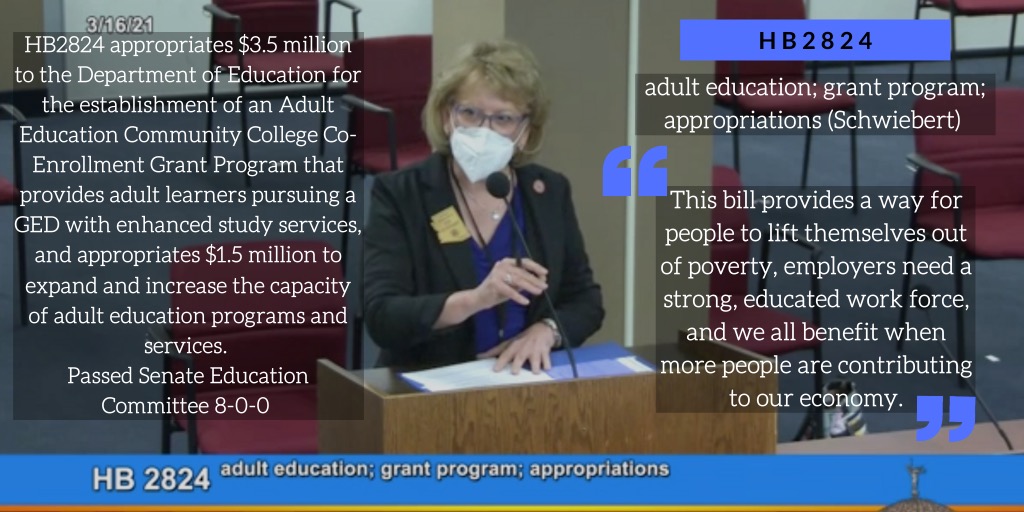 UPDATE: Rep. @JudyForAZ's #HB2824 passes the Senate Education Committee unanimously. Next up, Senate Floor. #azleg