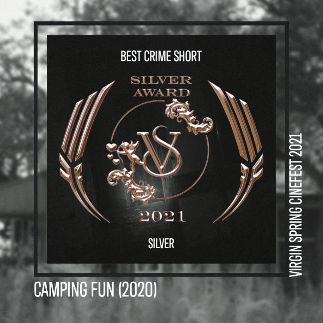 CampingFunMovie's tweet photo. Camping Fun takes home the GOLD in this season’s Virgin Spring Cinefest competition, with ‘Best Editing’ & ‘Best Trailer’ awards - as well as a 2nd place Silver award for ‘Best Crime Short’! #virginspringcinefest #crimeshort https://t.co/ExN71CItWS