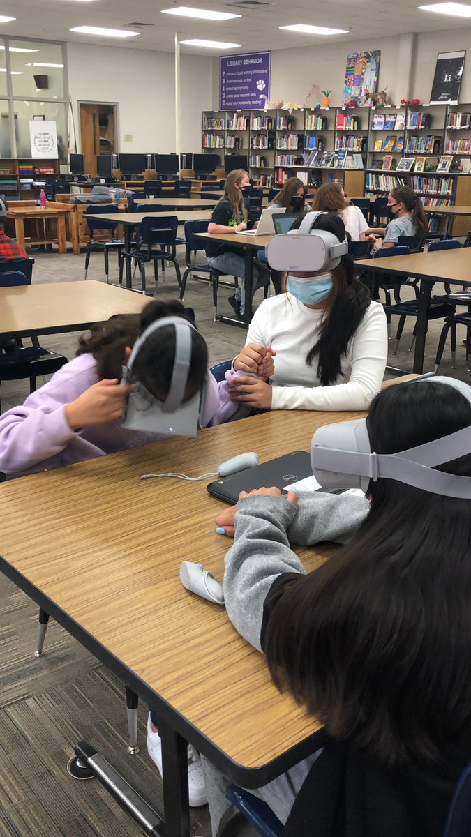 griffinBISD's tweet photo. VR exploration of desalination plants, Suez Canal, daily life in Dubai, &amp; Petra, Jordan! Students reflected on their virtual visit &amp; created one-pagers of their knowledge. Huge thanks to @mstechie_2002 @limclaughlin7 &amp; @ChelsMadsen for helping us today! @BoerneMSNorth @BMSNLib https://t.co/yH5vJKE9Nw