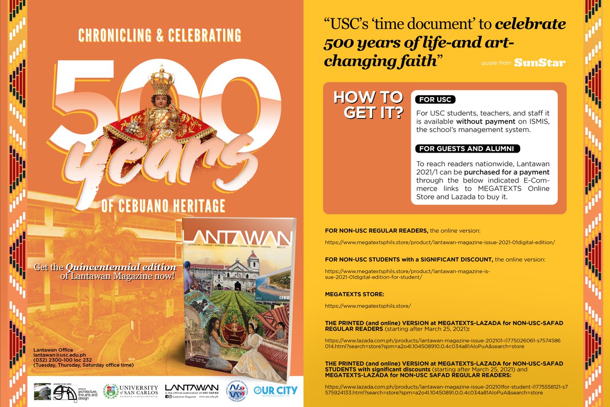 AnthologyFest's tweet photo. USC launches Lantawan 2021/1 (February 2021) issue as a ‘time document’ to celebrate 500 years of life- and art-changing faith

Learn more at  https://t.co/0SxaMCvjWC https://t.co/weRjSOftUY