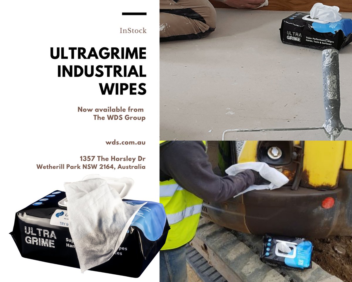 #Ultragrime Industrial Wipes - Uses 🧼👏
Service and on-site engineers - ideal for places where there’s no running water.

For pricing & other details call 1300 937 349.

#Wipes #IndustrialWipes #ConstructionWipes #UltragrimeWipes #thewdsgroup #wdswetherillpark #wds #wdsgroup