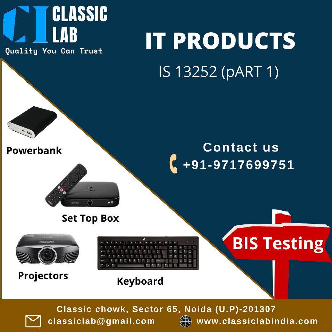 ClassicLabIndia's tweet photo. IT Products,
.
.
.
For more visit https://t.co/8R58r0F3r4
Email id : classiclab@gmail.com
#Testing #TestingLab #Calibration #QualityServices #NABLab #BestLab #ClassicTestingLab #ClassicLabIndia #CalibrationServices #NABLandBISApprovedLab #ITproducts https://t.co/0xGUJxFlBe