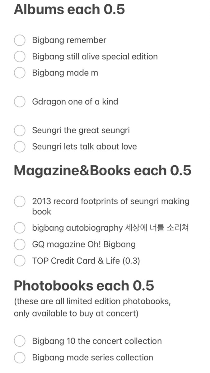 ddd05746058's tweet photo. 빅뱅 굿즈 판매합니다!

#bigbang #bigbanggoods #빅뱅 #빅뱅굿즈 #빅뱅굿즈양도 #양도 #굿즈양도 #gdragon #top #taeyang #daesung #seungri #album #photobook #magazine #goods

일괄 택미포 5.0
If you buy all, it's 5.0
(excluding sending fee) https://t.co/BrEKUj2unm