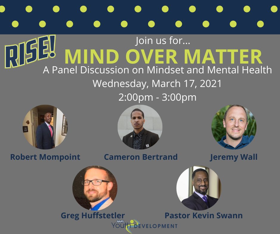 Members of the  <a href="/NNPS_RISE/">NNPS RISE</a> Male Empowerment Network are ready to connect with students  for today’s World Changer Wednesday Empowerment Sessions on mindset and mental health! Students, check your Passports for session links and information! #NNPSYDMatters #EmpowerNNPS