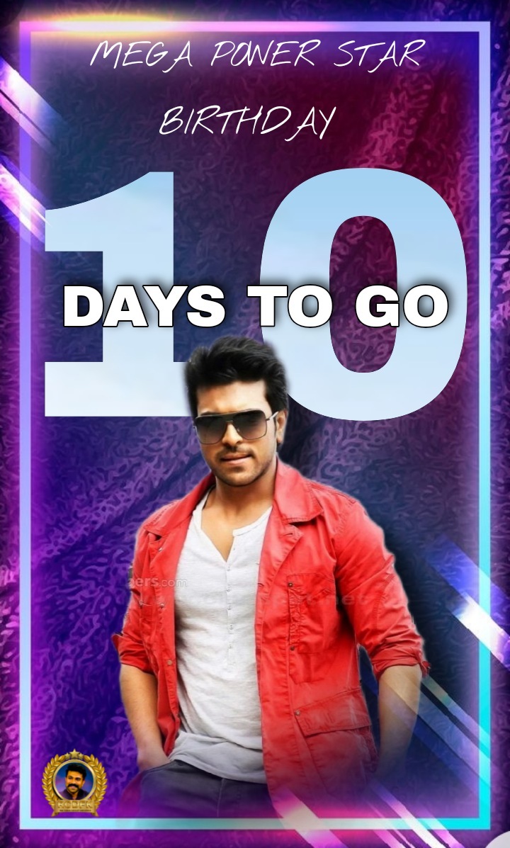 TEAM_RCDFK's tweet photo. 10 days More to Celebrate  our Mega Power Star @AlwaysRamCharan Annayya Birthday

#RamCharan #SeethaRAMaRajuCHARAN #rcdfk https://t.co/jNx9b72oRw