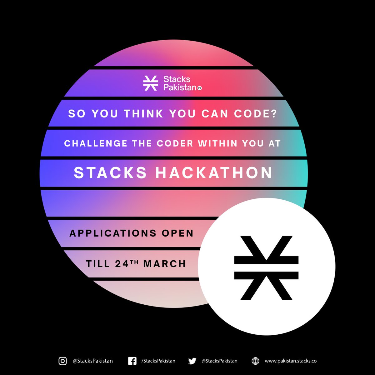 StacksPakistan's tweet photo. Behold tech enthusiasts, the applications for Stack Hackathon are now open!
Apply now at: https://t.co/ISbNDB5Alm
#StackPakistan #StacksHackathon #OwnYourInternet https://t.co/UFAkPXMssM