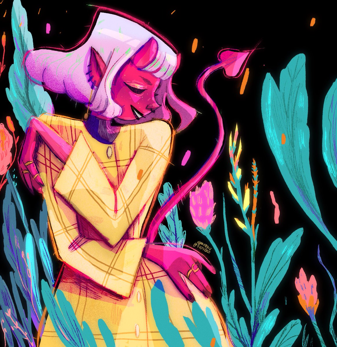 NinaMVazquez's tweet image. Not sure if I ever shared my OC here but here she is! She’s one of the characters I am using as a reference point for making backgrounds ✨