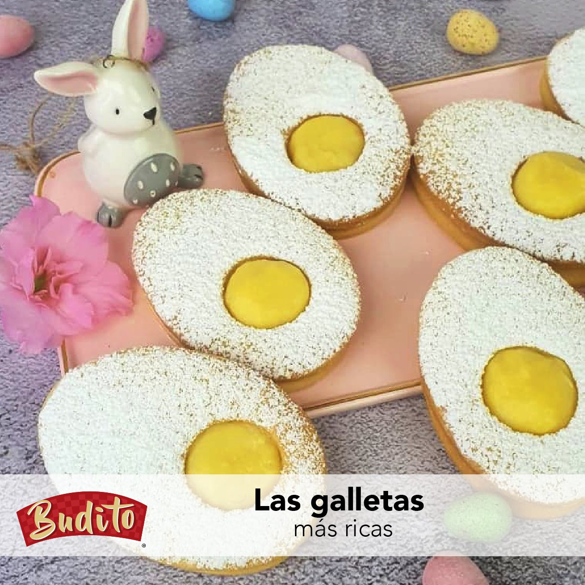 BuditoMx's tweet photo. Aquí una creativa y hermosa #receta para #Pascua. Estas #galletas en forma de huevo con relleno sabor #rompope harán que tu día se llene de dulzura.
Lee la receta aquí: https://t.co/SxYIU3YOrt https://t.co/EnqJaT8QVU