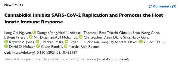 trikomes's tweet photo. #ScienceBreakdown: "CBD Inhibits #SARSCoV2 Replication & Promotes the Host Innate Immune Response."
This is a preprint study, i.e. has not been peer-reviewed. This thread will be a basic description of the results by me.
Link to full study at the end.
1/ https://t.co/Ax4ucdeYfG